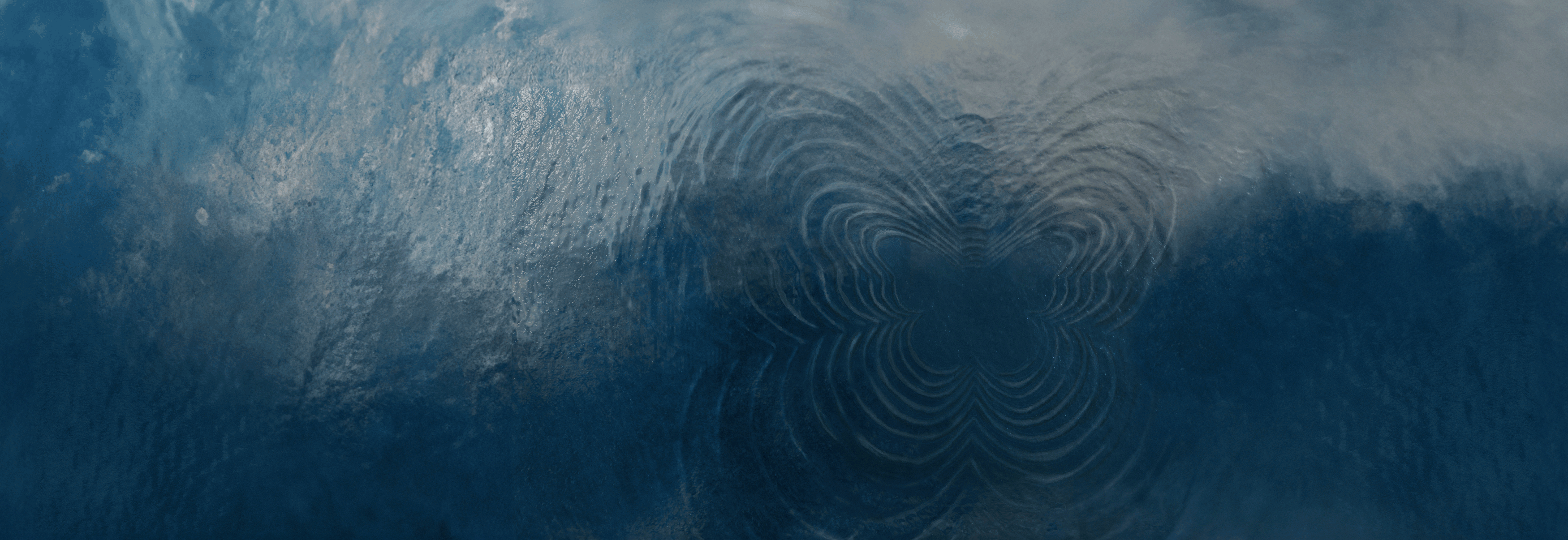 butterfly shaped ripple in water
